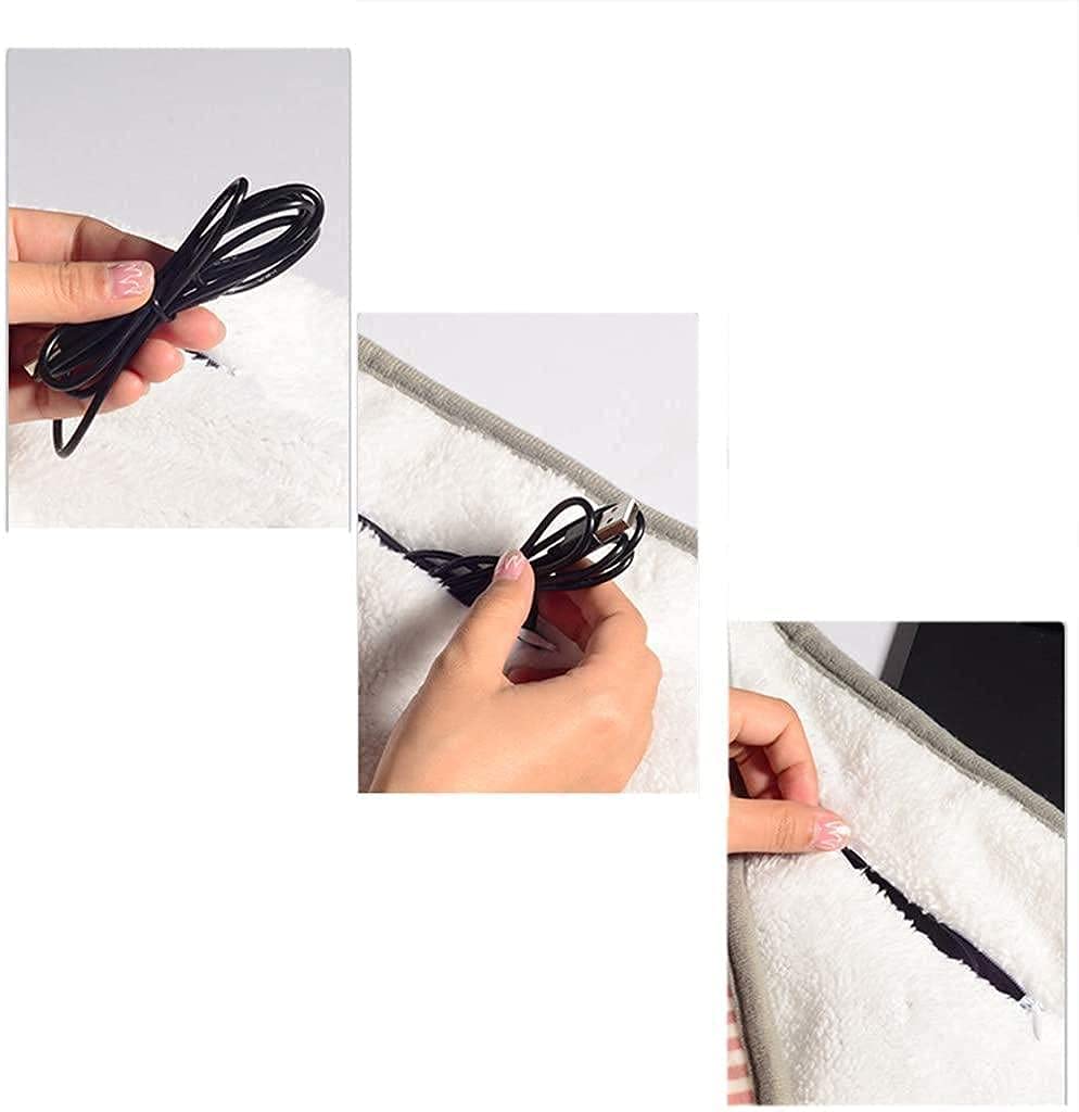Ogrzewany szalik mały podgrzewany koc ponczo elektryczne przenośne, koc elektryczny USB ogrzewanie biurowe szalik ciepła poduszka ciepłe stopy można prać, khakideer