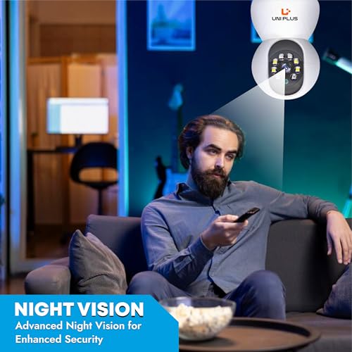 Image of UNIPLUS Alpha 4MP Wi-Fi Smart Home Security Camera | 360 View, Night Vision, Pan & Tilt, 2-Way Audio, Motion Detection, SD Card Support, Alexa Compatible - UP-4M PT-CC