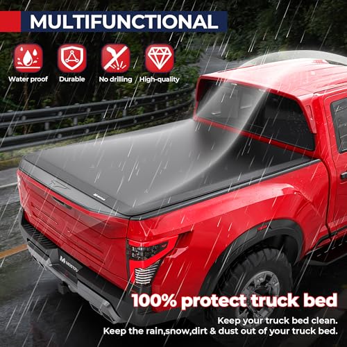 Image of MOSTPLUS 6FT Roll-Up Soft Vinyl Truck Bed Tonneau Cover Compatible with Nissan Frontier 2005-2025 2026 6 Feet Bed, Fleetside 72Inch