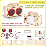 DIY Kit haut-parleur Bluetooth avec LED Lumières & Crayons colorés STEM Kit de science de construction, 8-14 ans, Projet d'ingénierie électronique, Cadeau créatif pour les adolescents & Filles
