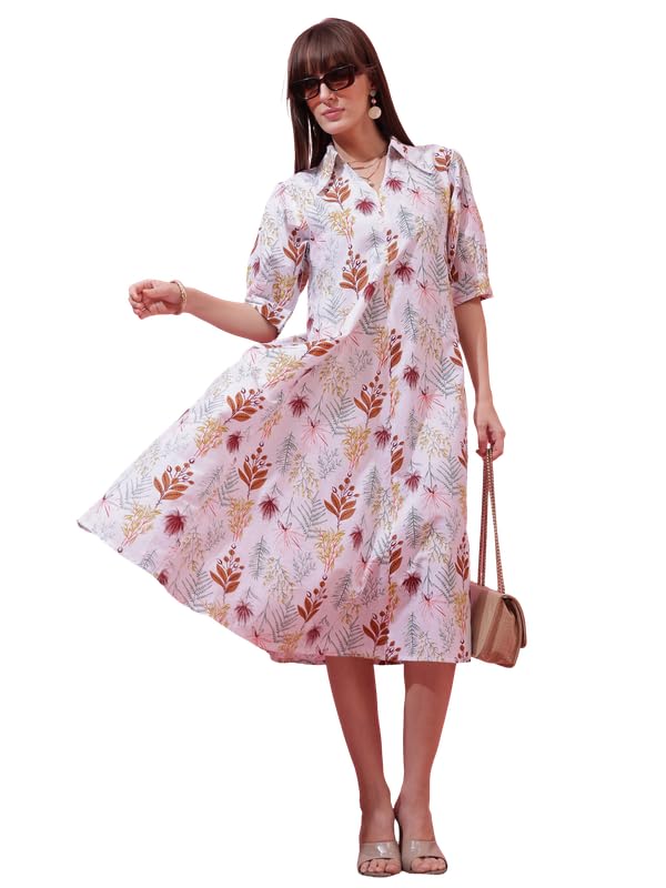 sheetal associates Women's Fit and Flare Dress with Short Sleeve | Comfortable Relaxed Fit Summer Dress-picture-27