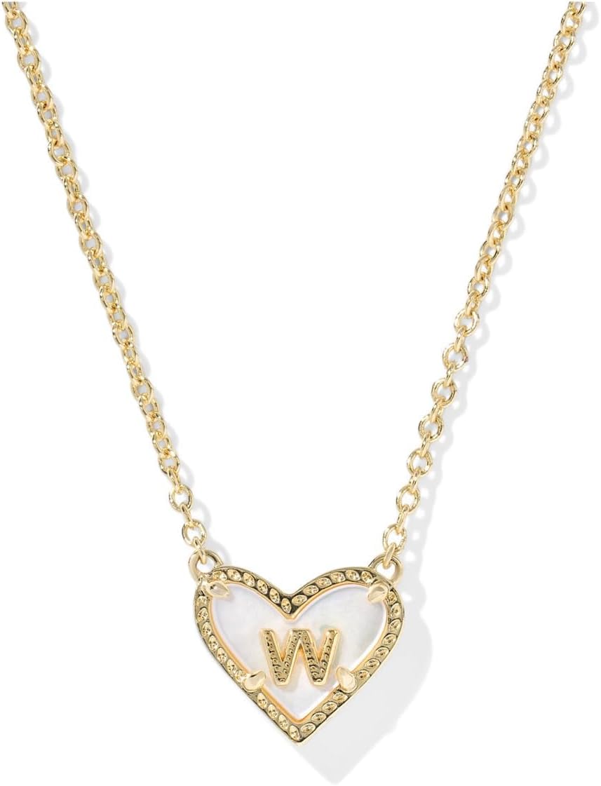 Mujer Collar Corto Con Colgante Corazón Y Letra W