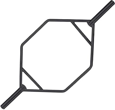 CAP Barbell Olympic Trap Bar, Shrug Bar, Hex Bar with Flush Neutral Grips, Black - New Version (OBIS-90HB)