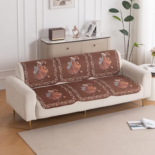 Image of HOKIPO HeavenHue Sofa Cover 3 Seater for Seat & Back, Nritya Echo