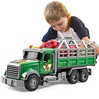 Dwi Dowellin Toy Truck Transport Cars Carrier with Dinosaur for Kids Toddlers,Birthday Gifts for Boy Toddler Child 3 4 5 6 Years Old