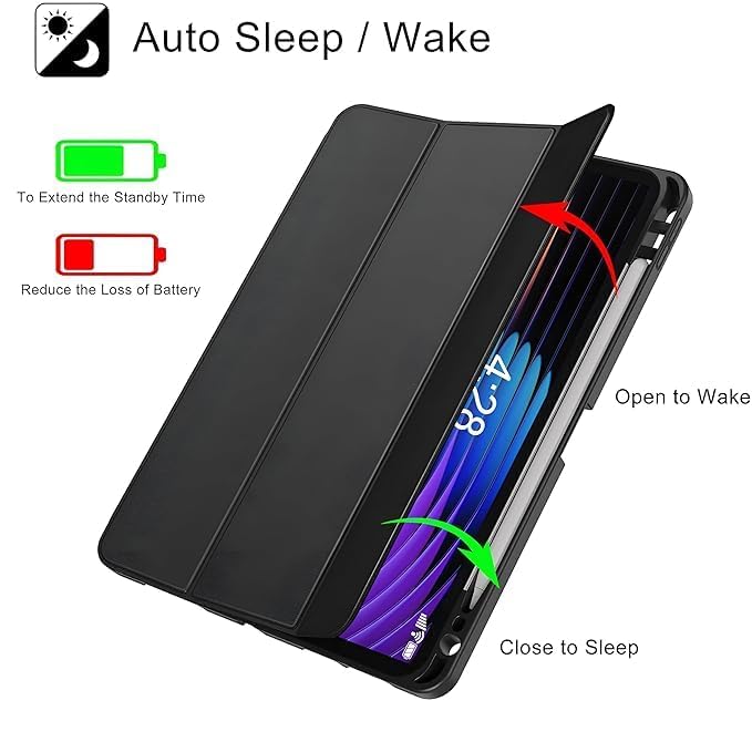 Image of ProElite Cover for Xiaomi Mi Pad 8 /Pad 8 Pro 11.2 inch Cover, Soft Flexible Flip Case Cover with Pen Holder for Mi Pad 8 /Pad 8 Pro 11.2 inch, Support Auto Sleep Wake, [Recoil Series] - Flowers