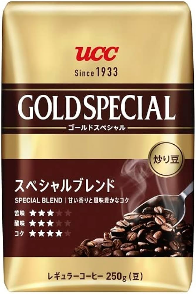 UCC ゴールドスペシャル　スペシャルブレンド　レギュラーコーヒー250g（粉） Amazon | UCC 炒り豆ゴールドスペシャル スペシャルブレンド250g | UCC