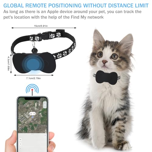 Domigard Haustier GPS Tracker mit 2 Hundehalsband, Mini GPS Tracker für Katzen & Hunde (nur IOS),IP67 Wasserdicht Haustier Locator, Ohne ABO, Echtzeit-Standortverfolgung für Hunde und Katzen