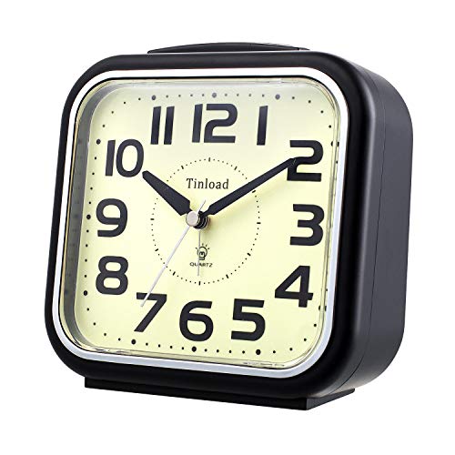 5.5" Night Light Analog Alarm Clock Silent Non Ticking, Gentle Wake, Beep Sounds, Increasing Volume, Battery Operated Snooze And Manual Light, Easy Set (Best For Elder) #TOP2