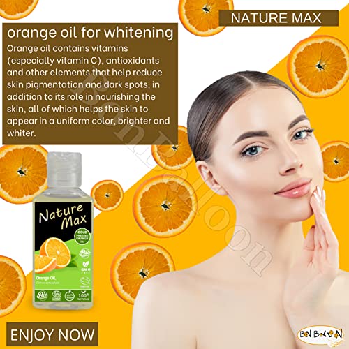 Nature Max Orange Oil Organic Natural Undiluted Pure For Skin Care Cold Pressed Premium (1 Pack = 1.70 Oz / 50 Ml) زيت البرتقال #TOP7