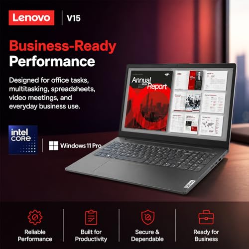 Lenovo 2026 Business and Student Laptop with MS 365 for Web, Intel Powerful Processor, 8GB DDR5, 256GB PCIE, 15.6" FHD Display, Wi-Fi 6, Fast Charging Speed, 14.5-Hour Battery Life, Windows 11 Pro - Image 3