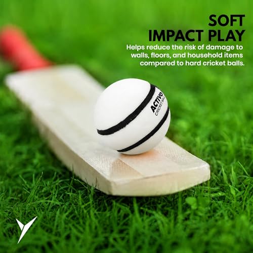 Image of jaspo Activo Air Core Indoor Cricket Ball |PU Material |Hollow Aircore Design |Soft Impact Play | 75g Lightweight |Safe for Indoor Cricket |Non-Toxic Build |Comfortable Grip |Durable & Kids-Friendly