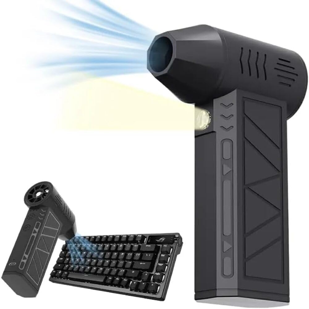 MegaFlow 50 Compressed Air Duster-130000RPM Super Power Electric Air Duster, 3-Gear Adjustable Mini Blower with Fast Charging, Dust Blower for Computer, Keyboard, House, Outdoor and Car-image-3