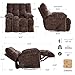 VIKAYAMICS Oversized Rocker Recliner Chair 42” Power Swivel Recliner for Living Room Overstuffed Extra Wide Rocking Recliners with Breathable Soft Fabric Up to 400lbs(Manual Brown)