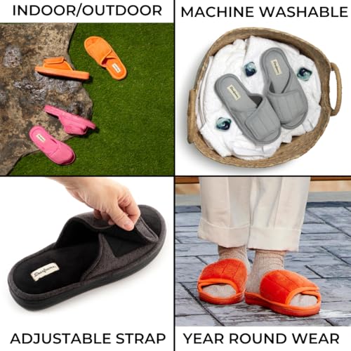 Dearfoams Women's Adjustable Indoor/Outdoor Machine Washable Memory Foam Slide Slipper4