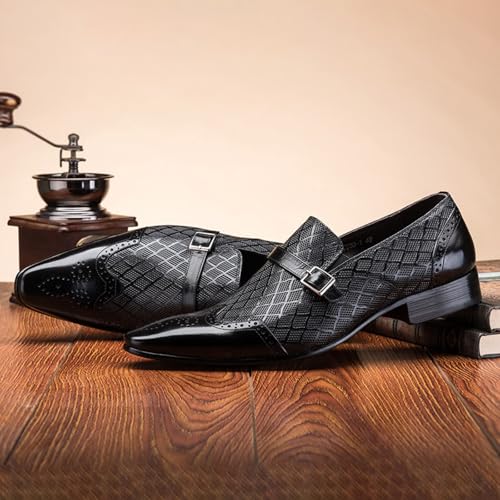 Image of Men Alligator Crocodile Print Oxfords Dress Shoes Business Casual Cap Toe Wingtip Formal Derby Shoes Wedding Prom Tuxedo Shoes Loafers