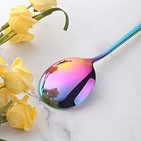 Vista 10 de 4-Pcs Stainless Steel Round Soup Spoons, 6.88 Inch, Heavy-Weight, Set of 4