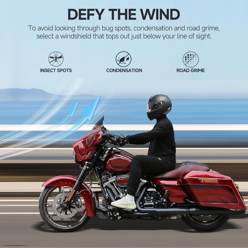 Image of Motorcycle 6 inch Windshield Windscreen Windshield Fit For 1996-2013 Harley Davidson Touring Street Glide Electra Glide Tri Glide Flht Flhx Flhtk Flhtc Flhtcu, Black