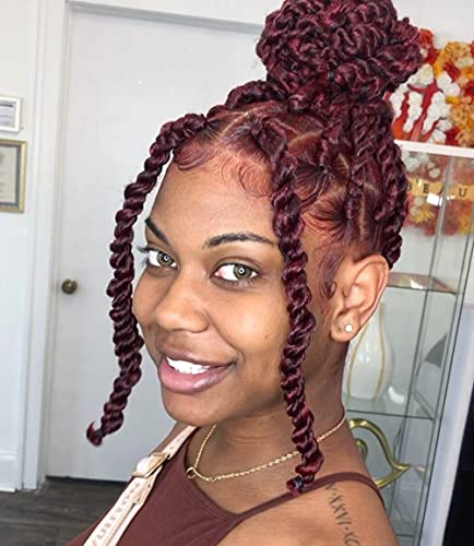 The BOHOBABE Pre-twisted Passion Twist Crochet Hair 10 Inch Short Pre-looped Crochet Passion Twist Braiding Hair 2 Packs (T118)