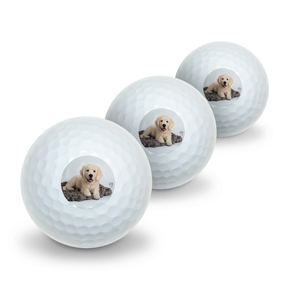 GRAPHICS & MORE Golden Retriever Puppy Dog Knotty Blanket Novelty Golf Balls 3 Pack