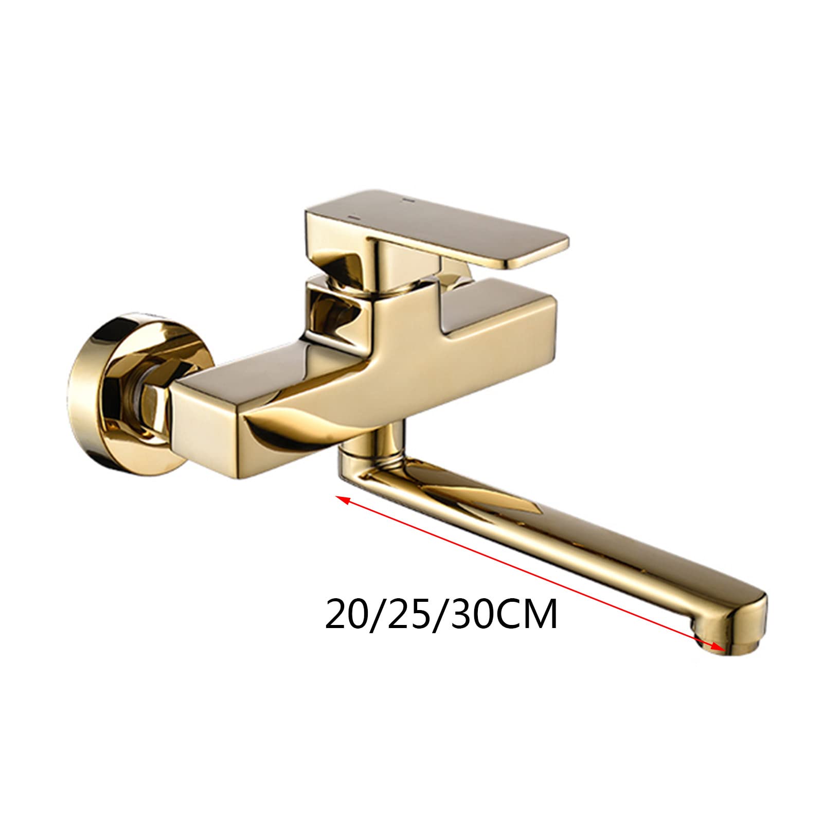 Grifo de Cocina de Pared, Grifo Cocina de Pared Oro Agua Fría y Caliente Girar Latón Grifo de Cocina-20 Cm