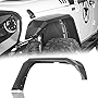 Hooke Road Enhanced Flat Fender Flares Front & Rear Wheel Fenders for 2007-2018 Jeep Wrangler JK 2/4 Doors