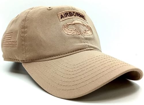 Miniatura 2 de Gorra de béisbol bordada Airborne DCU Beige Gorra AATW US Army para entrenamiento y actividades al aire libre (caqui)