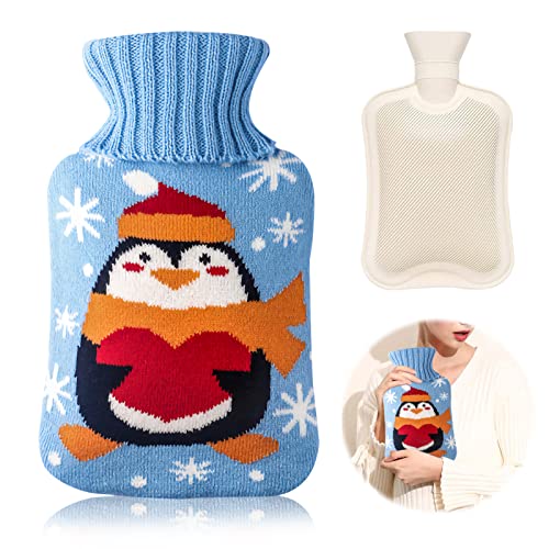 Wärmflasche mit Bezug,2LWärmflasche kuschelweichem,Wärmflasche Kinder,Wärmflasche,Abnehmbare und waschbare Wärmflasche,Die...