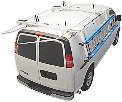 Kargo Master Drop-Down CLAMP & Lock Ladder Rack (Curb Side ONLY) Van ROOF Racks White