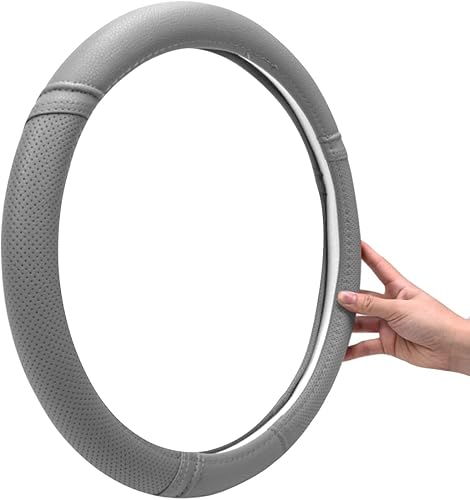 Miniatura 4 de Nuevo, cuero clásico automotriz volante universal cubiertas Car Pass, Gris