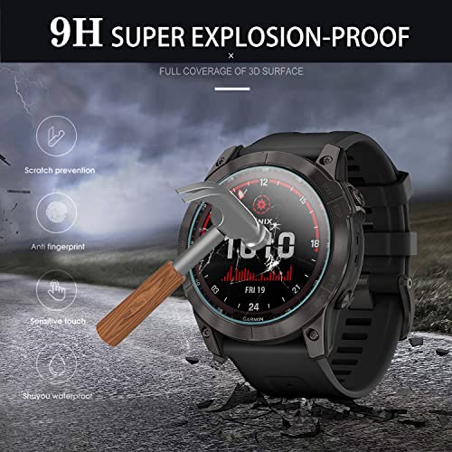 (4 Pack) Ggooig Designed For Garmin Fenix 7X 51Mm Tempered Glass Screen Protector For Garmin Fenix 7X/7X Solar/7X Sapphire Solar Smartwatch Anti-Scratch Bubble-Free [2.5D 9H Hardness] #TOP5