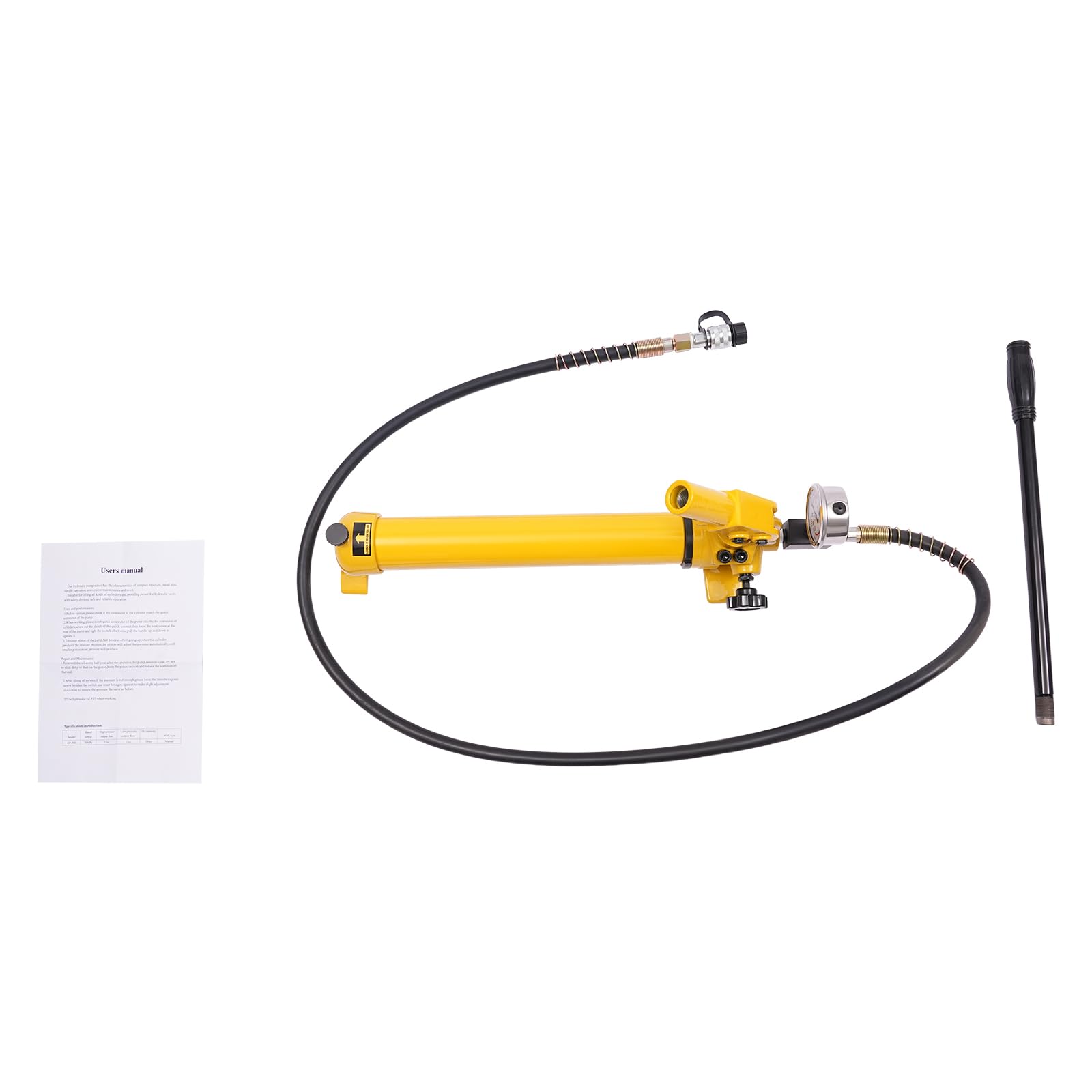 Pompa idraulica manuale, pompa idraulica CP-700 con manometro e tubi da 1,9 m, pompa idraulica manuale 700 bar con valvola di sicurezza per cilindro idraulico e strumento idraulico