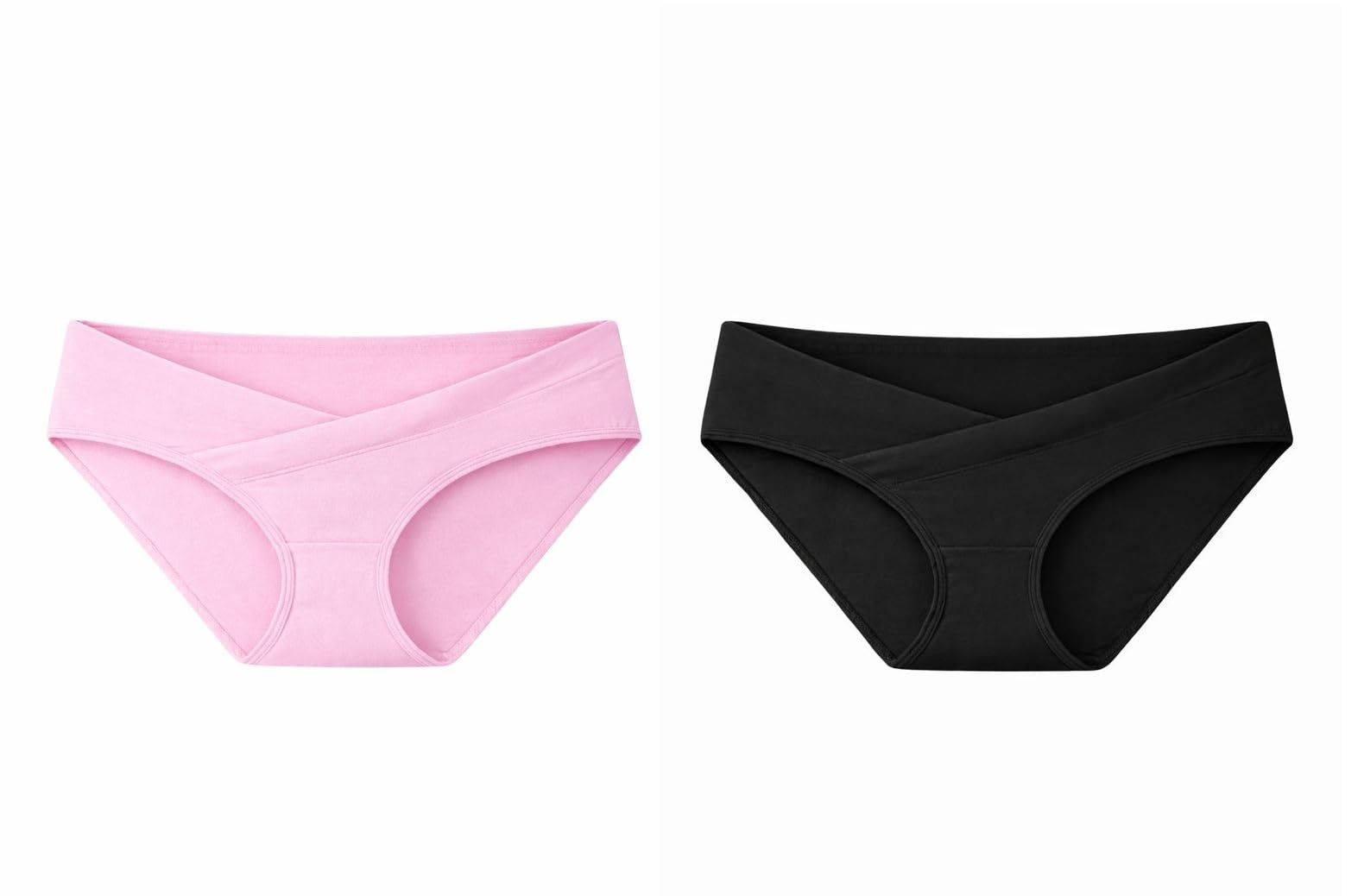 MeraOne Maternity Low Waist Panties for Pregnant Women | Cotton Printed Underwear for Womens| V Shaped Lingerie for Pregnant Ladies, Pack of 2 (Pink-Black)-image-19