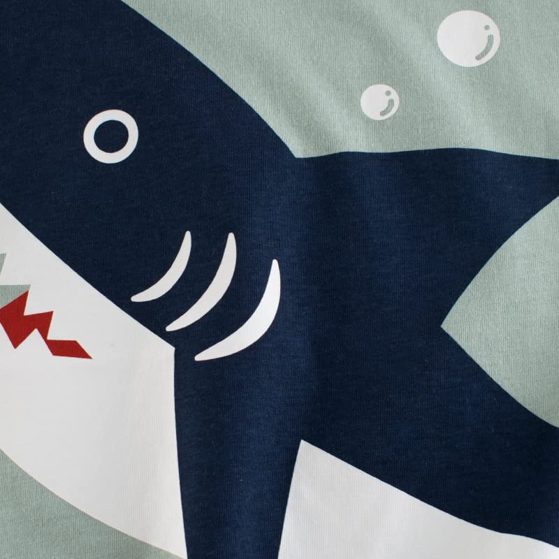 Toddler Baby Boys Shark Graphic Tops Short Sleeve Shark Pattern T-Shirt Kids Novelty Animal Print Tees 2-8T3