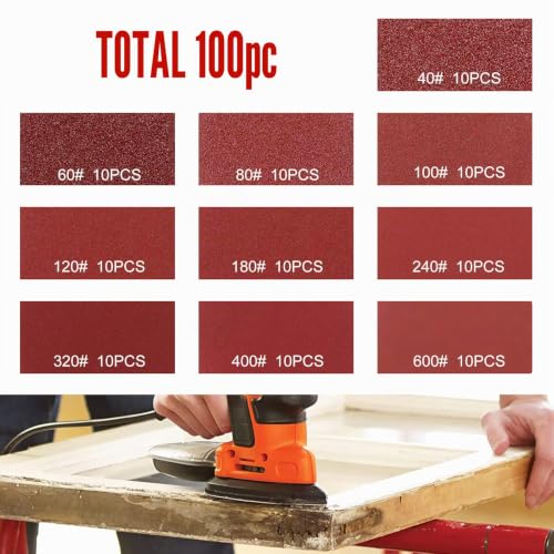 Miniatura 3 de Kongming Lijas Para Lijadora 11 Agujeros 100 Piezas Grano 40 60 80 100 120 180 240 320 400 600 Para Lijadora De Detalle Mouse