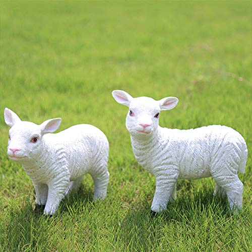 Xy&Yd Artificial Sheep Garden Statue,Waterproof Resin Lamb Sculpture,Yard Decorative Art Accent,Backyard Figurine,For Outdoors Lawn Decoration B 21X8X22Cm(8X3X9Inch) #TOP2