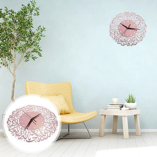 Winomo Eid Wall Clock Acrylic Ramadan Wall Art Clock Lesser Bairam Wall Clock Decorative Rose Gold Clock Home Office Clock Mubarak Party Ornament #TOP1