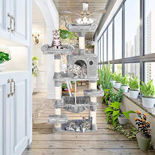 YAHEETECH 57.5 inches Multi-Level Cat Tree Tower Condo with Scratching Posts, Cat Stand House Furniture Activity Tower for Kitten, Cat, Pet
