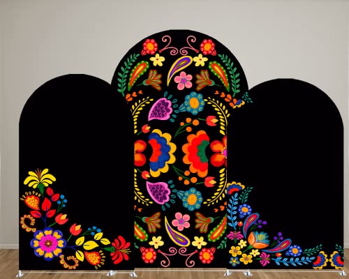 Funda Arco Spandex Diseño Floral Mexicano 6.5x3ft miniatura 5