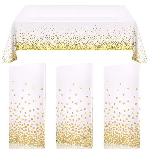 CINGHIA 3 Pièces Nappe Jetable Anniversaire,Nappe Blanche Jetable,Nappe Jetable Blanche,Nappe Papier Blanc,Nappe Anniversaire pour Décorations de Table,Les...