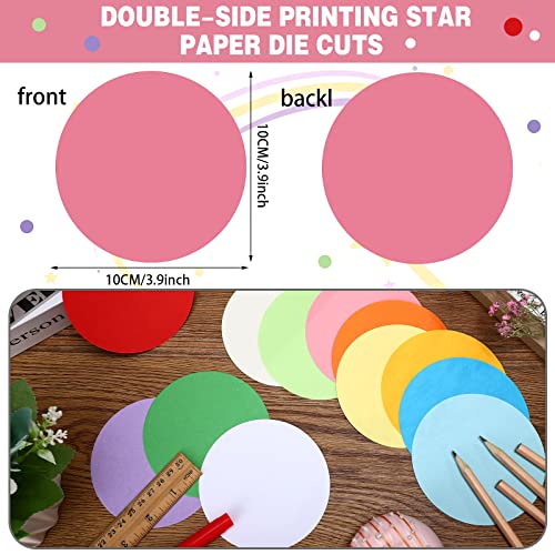 Kisston 360 Pcs Round Cutouts Paper 3.9 Inch Kids Circles Assorted Color Round Cut Outs Circles Shape Die Cuts Paper For Diy Projects Craft Back To School Classroom Bulletin Board Decor #TOP1