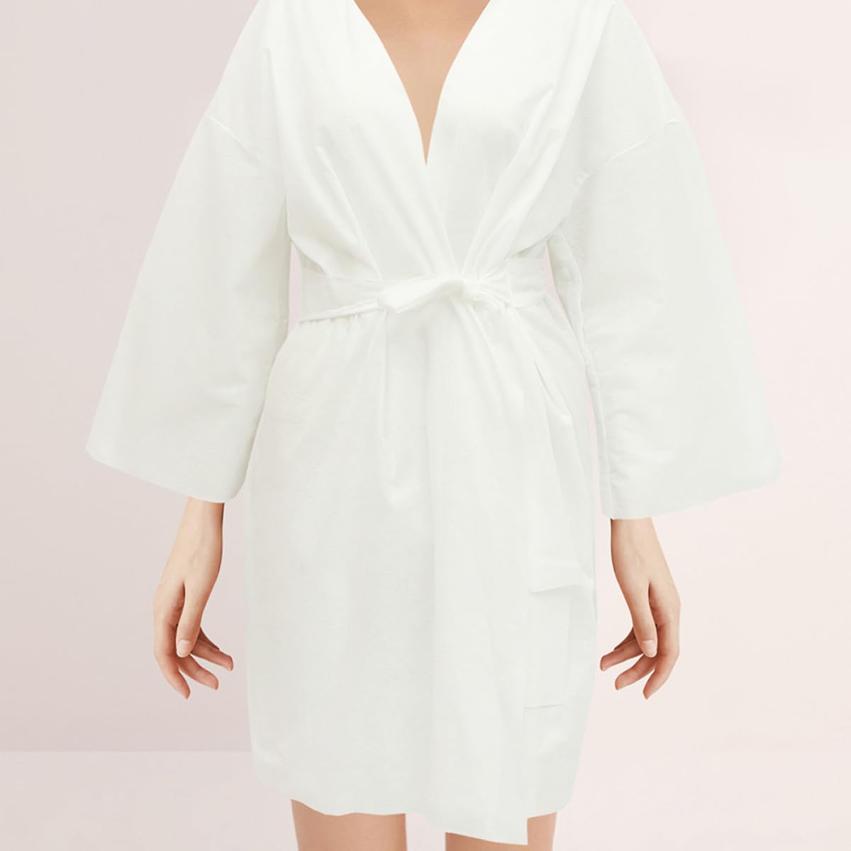 PACKOVE Desechables Ligeros y Cómodos 6 Albornoces de Algodón para Spa y Baño Color Blanco Ideales para Salón de Belleza y Cuidado Piel