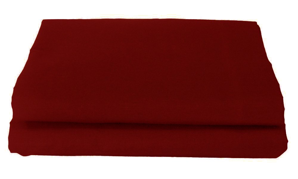 Maria Luxury Bedding & Linen Polycotton Plain Dyed Flat Sheets Bed Sheet (Single, Wine)