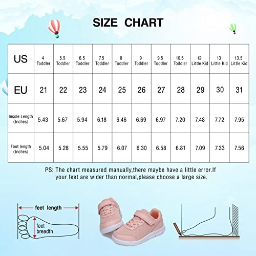 Xingfujie Baby Girl Shoes Toddler Shoes Girls Little Boys/Girls Slip On Walking Tennis Shoes Sneakers Size 4 Pink #TOP4