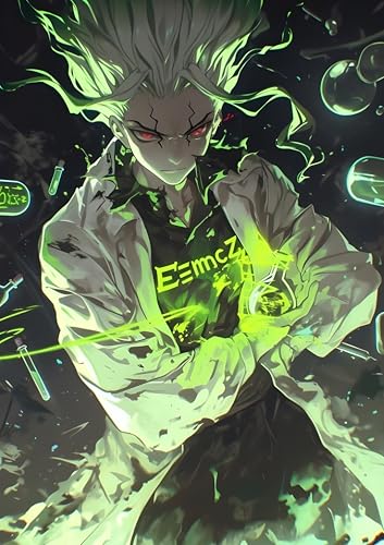 Image of NIJUKA Anime Printed A4 Size Metal sheet Poster For Home And Room Decoration | For Anime Art Fans Boys And Girls (Senku E=MC2)