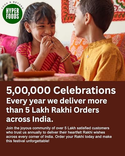 Image of Hyperfoods Kids Rakhi 2 Rakhi With Chocolates Gift Pack Kids Rakhi With Chocolates Rakhi Set Of 2 For Kids Rakhi For Kids Boy Rakhi With Chocolates Almondbrittle Brownie 180Gm Kids Rakhi Set 2
