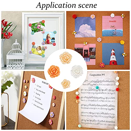 Pins de flor decorativos CHGCRAFT de resina para tableros de corcho y Bullet Journal 6