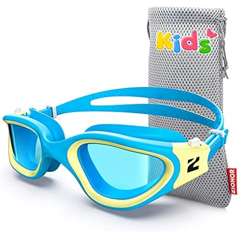 ZIONOR Kids Swim Goggles, G1MINI SE Anti-Fog Crystal Clear Swimming Goggles for Kids Age 6-14, Leak Proof Kids Swimming Goggles for Children Boy Girl with UV Protection (ClearBlue BlueYellow) Cover