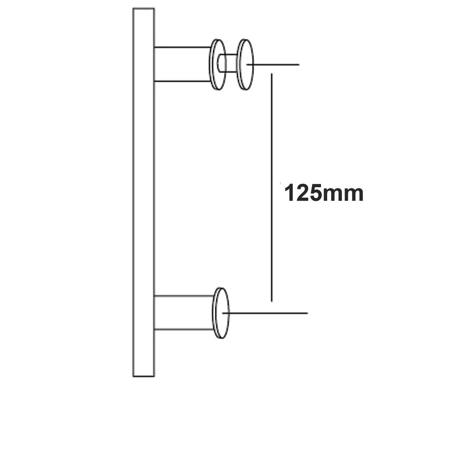 Image secondaire de Di Vapor Poignée de porte de douche R 125 mm, trou à trou 12,5 cm, acier inoxydable
