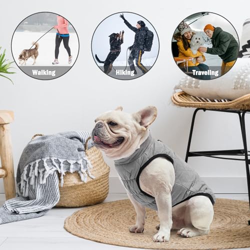 Image of SCENEREAL Winter Dog Vest Coat with Harness Built in